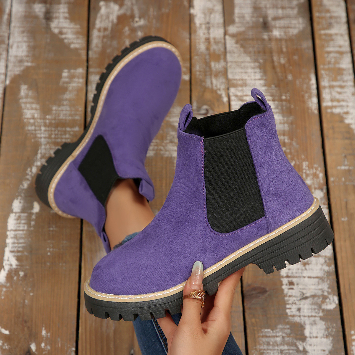 Women's Round-Toe Fashionable Casual All-Match Boots foto 5