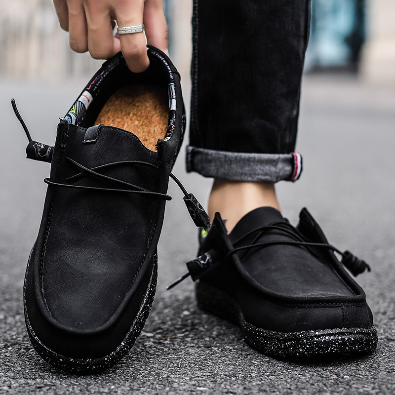 Leather Pedal Driving Leisure Lazy Men's Shoes foto 3