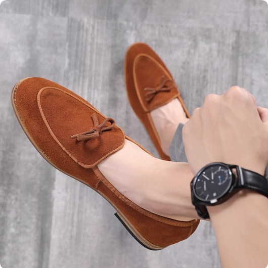 Genuine Leather Suede Slip-on Loafers foto 4