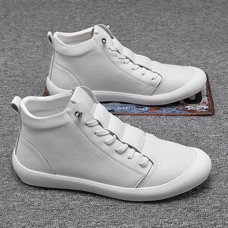 Men's Leather High-top Casual Ankle Boots foto 2