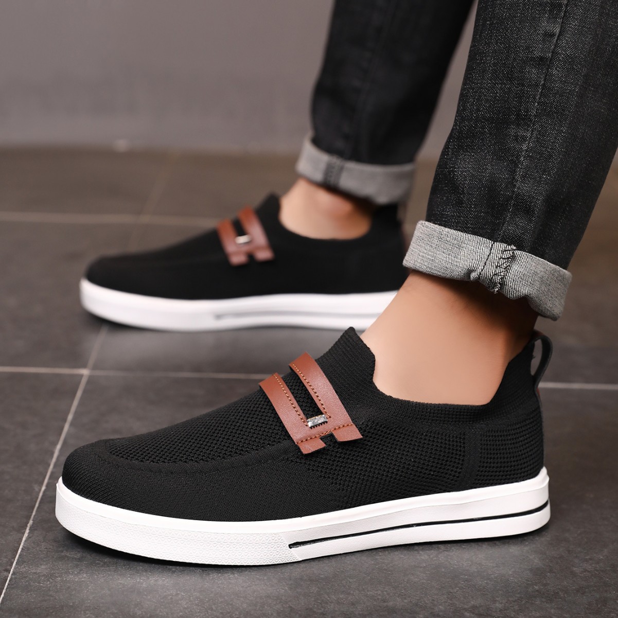 Men's Summer Breathable Casual Shoes Soft Elastic Mesh Lightweight foto 3