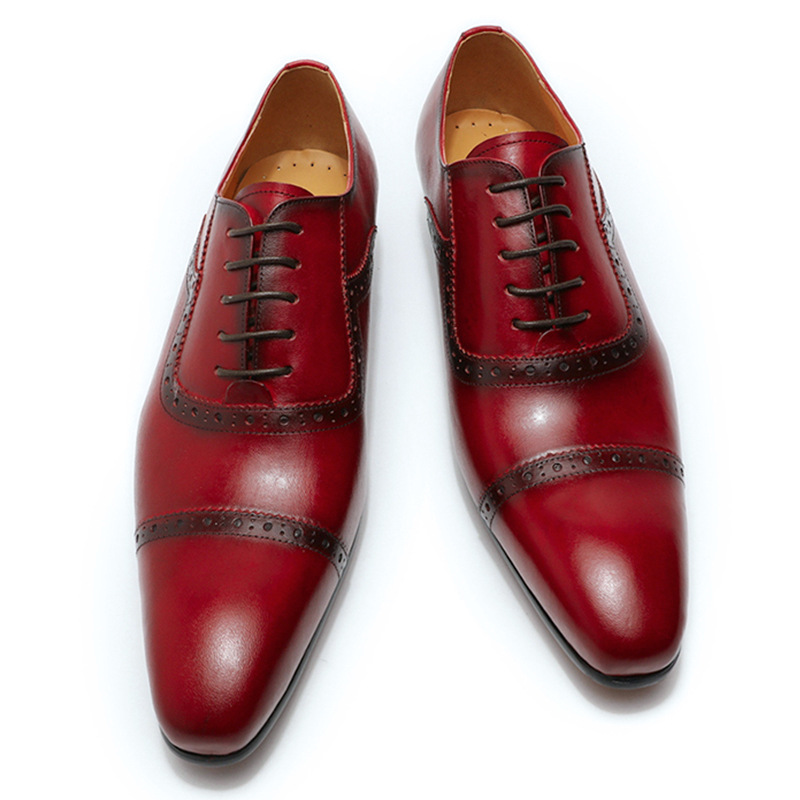 Three-joint Business Carved Men's Shoes foto 5