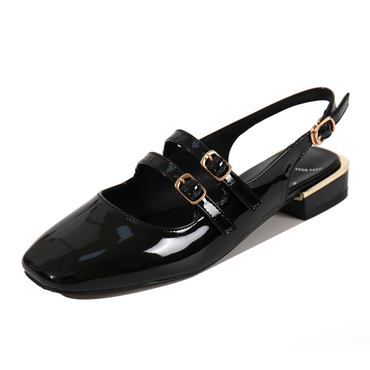 Women's Square-toe Low-block-heeled Closed-toe Pumps foto 3