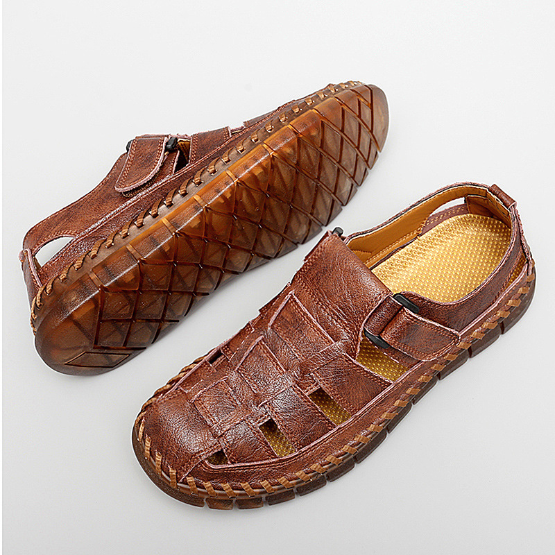 Plus Size Men's Beach Sandals Retro Hollow Out foto 2
