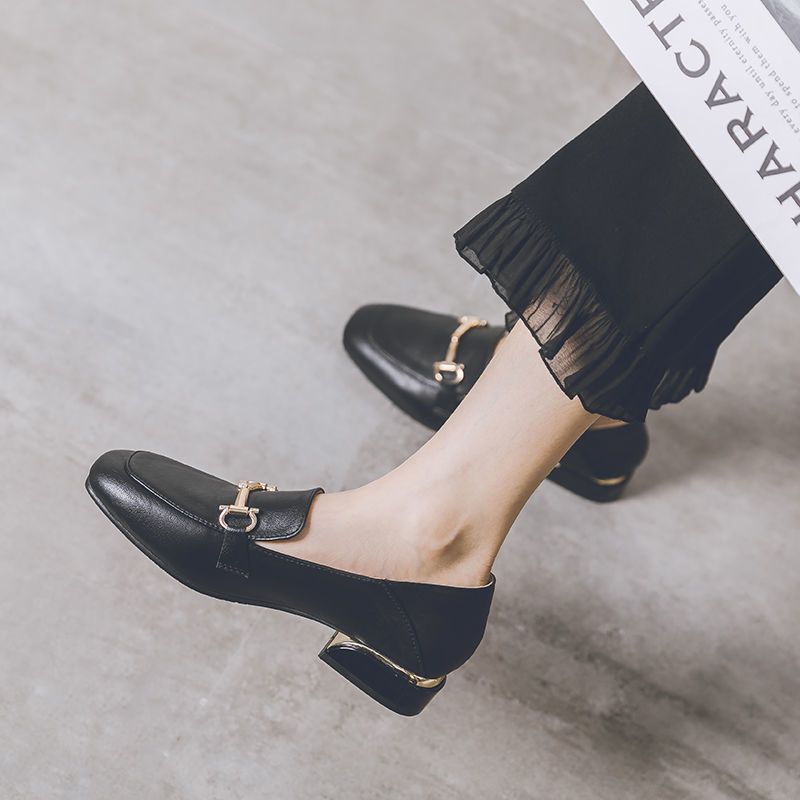 Real Soft Leather British Style Leather Shoes Women foto 4