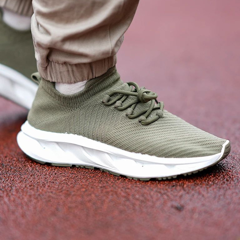 Fly Woven Mesh Rubber Outsole Comfortable Slip-on Sock Shoes foto 3