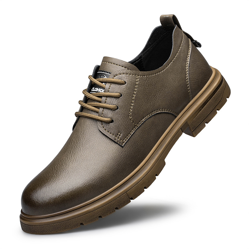 Cowhide Men's Business Platform Big Head Shoes foto 2