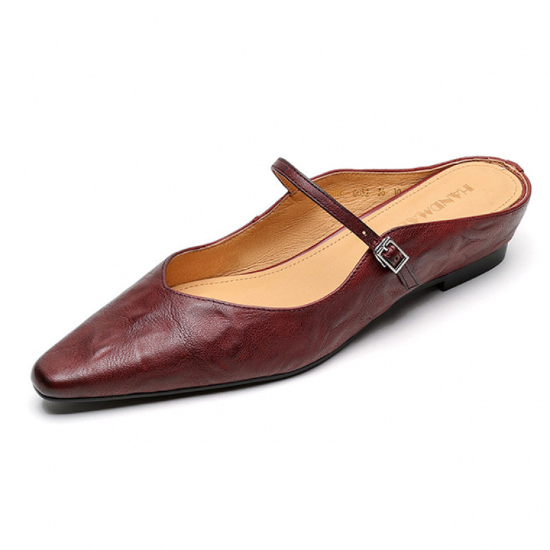 Summer New Women's Closed Toe Cowhide Slippers foto 4