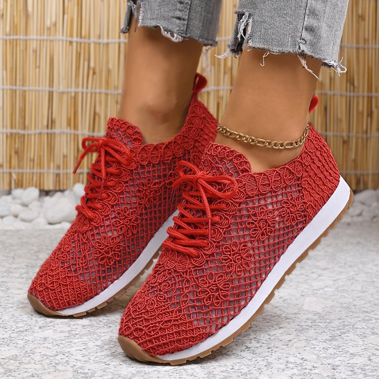 Women's Mesh Surface Shoes Lace-up Canvas Shoes foto 3