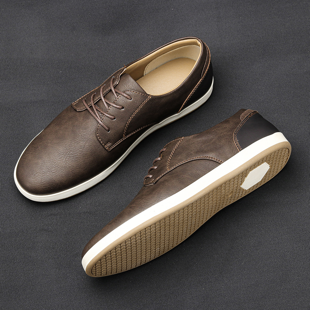 Men's Casual Plus Size Comfort Leather Board Shoes foto 5