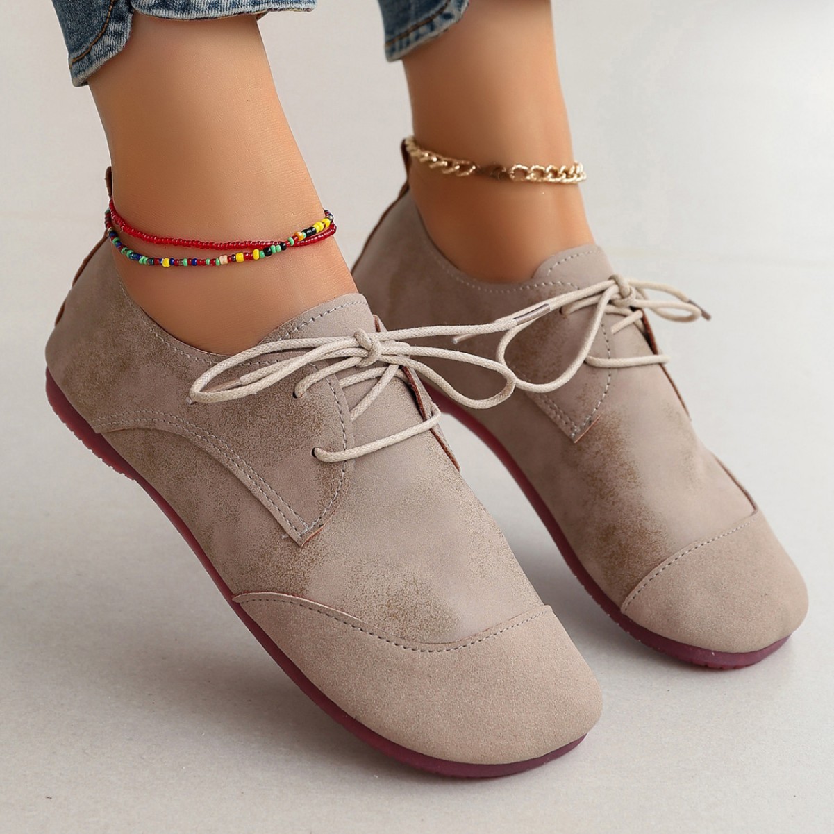 Flat Retro Soft Leather Western Style Slip-on Loafers Small Leather Shoes foto 3