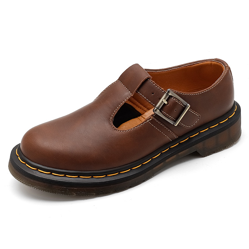 T-strap Mary Jane Shoes Genuine Leather Low-top foto 5