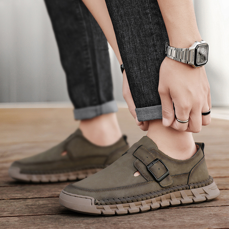 Men's Hand-Sewn Breathable Leather Outdoor Casual Shoes foto 3