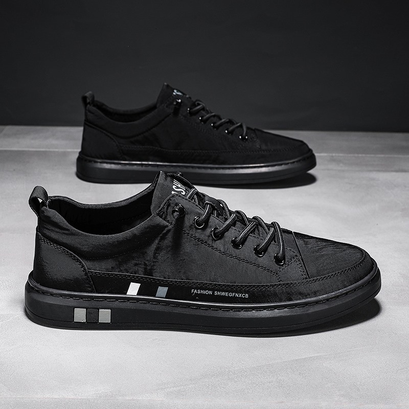 Breathable Ice Silk Cloth Casual Shoes Pure Color Tied Casual And Comfortable Low Top Sneaker foto 3