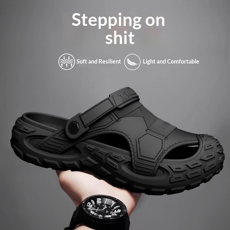 Mens Summer Outdoor Non-Slip Soft-Soled Closed-Toe Beach Clog Shoes foto 2