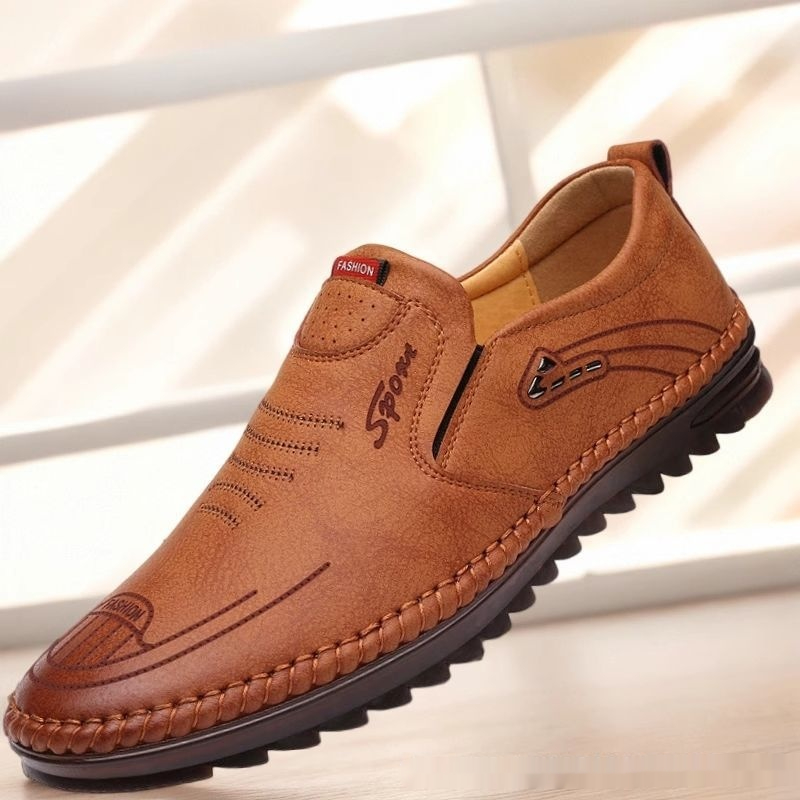 Men's Leather Shoes SummerAutumn New Style Casual Genuine Leather Soft Sole foto 2