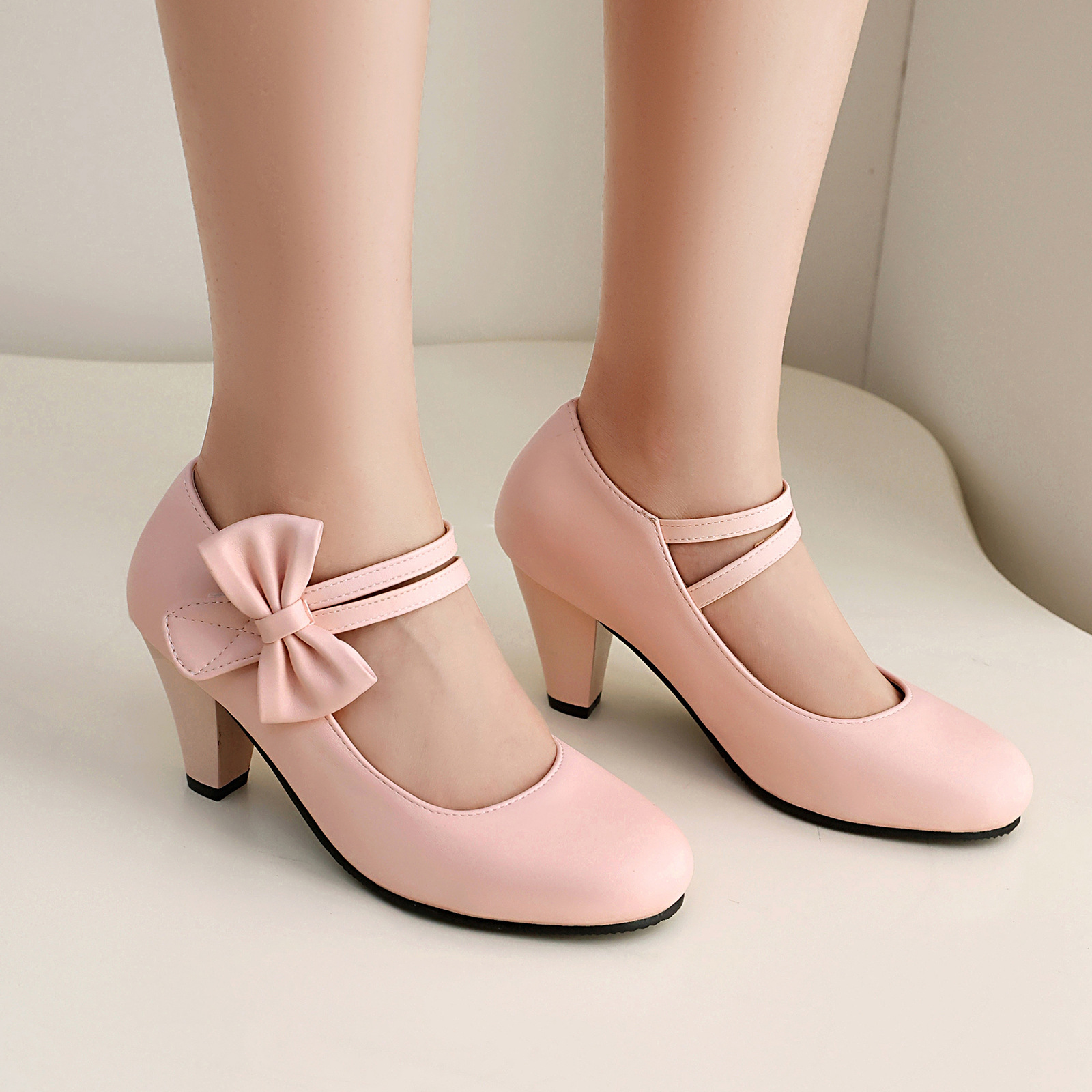 Bow-knot Maid Outfit High-heeled Pumps