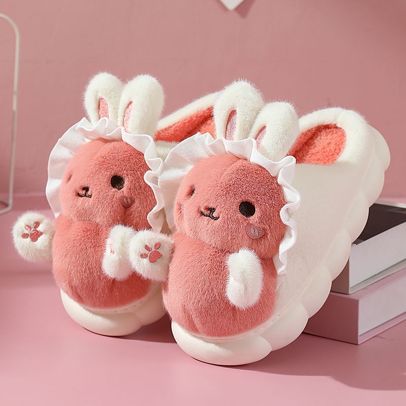 New Cute Hug Rabbit Girl Cartoon Cotton Slippers foto 5