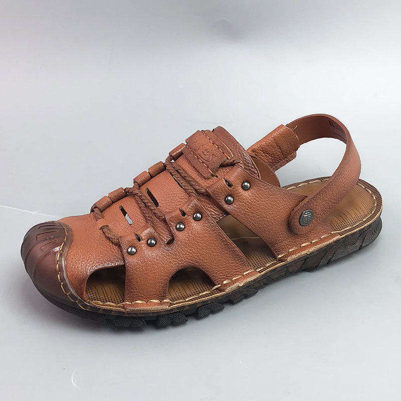 Men's Breathable Casual Genuine Leather Beach Shoes Oxford Sole Shoes foto 3