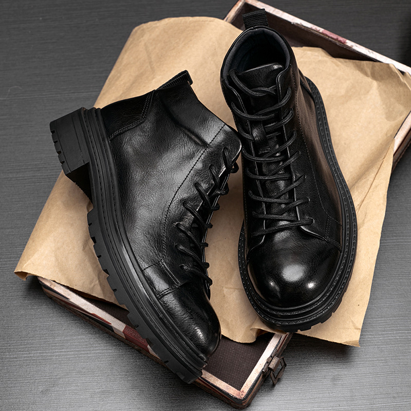 Genuine Leather Workwear Boots Men's Autumn And Winter Thick Bottom foto 2