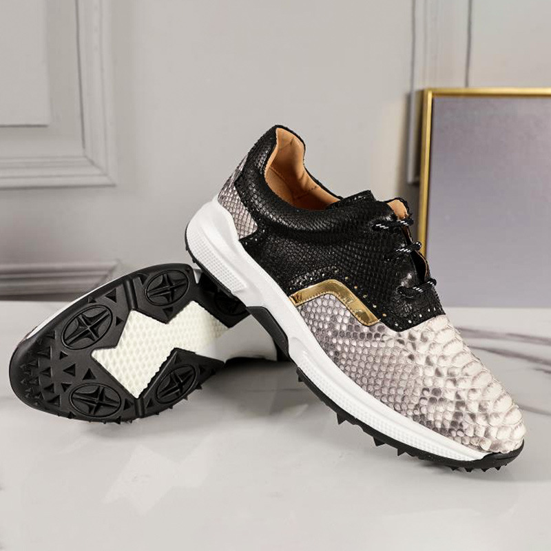Round Head British Style Sneaker Breathable Snakeskin foto 4