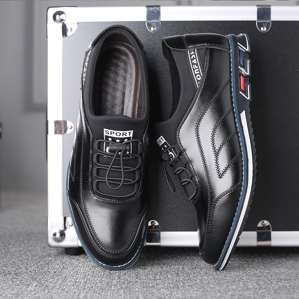 Plus Size Men's Shoes Round Head Embroidery Fashion Leather Shoes foto 5