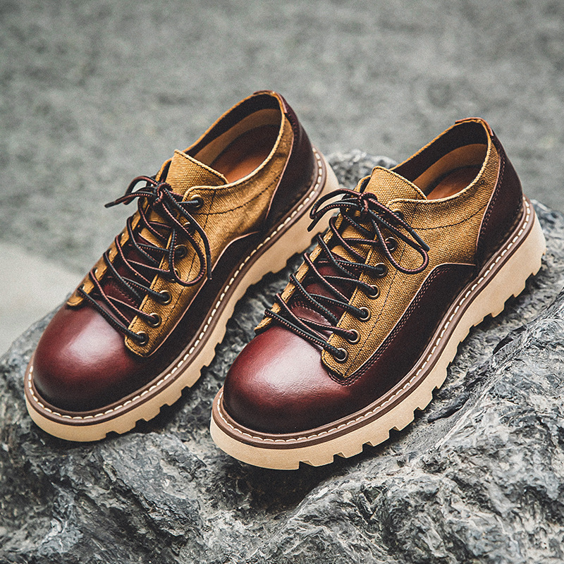 Round Toe Tough Guy Lightly Mature Genuine Leather Platform Casual Fashion Shoes foto 5