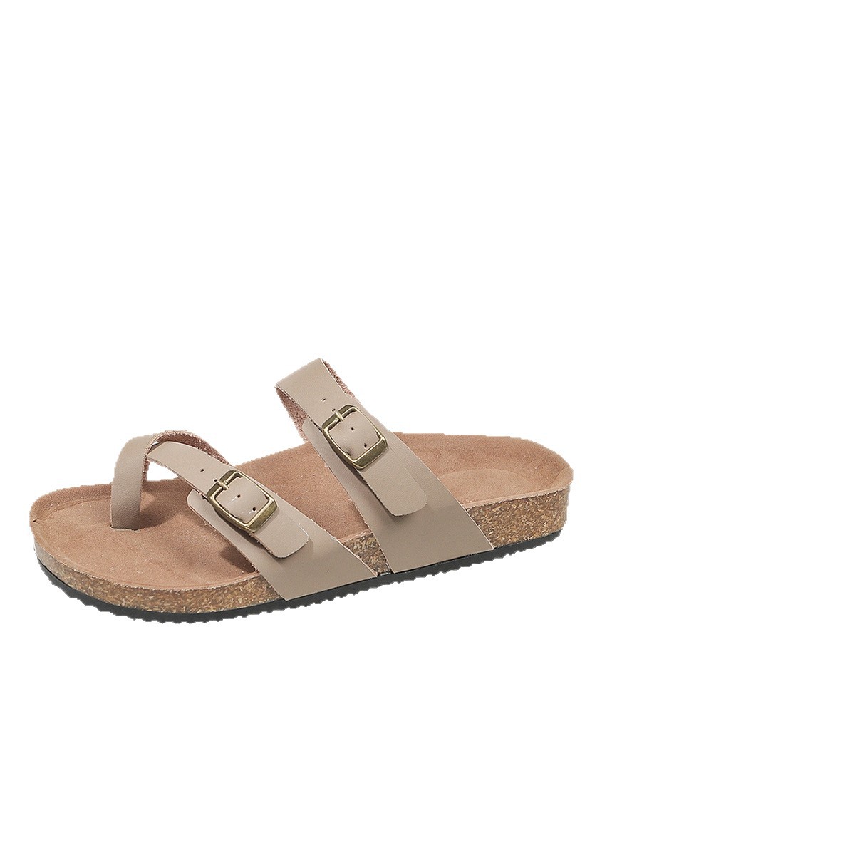 Double Row Buckle Open Toe Outdoor Slippers Women foto 3