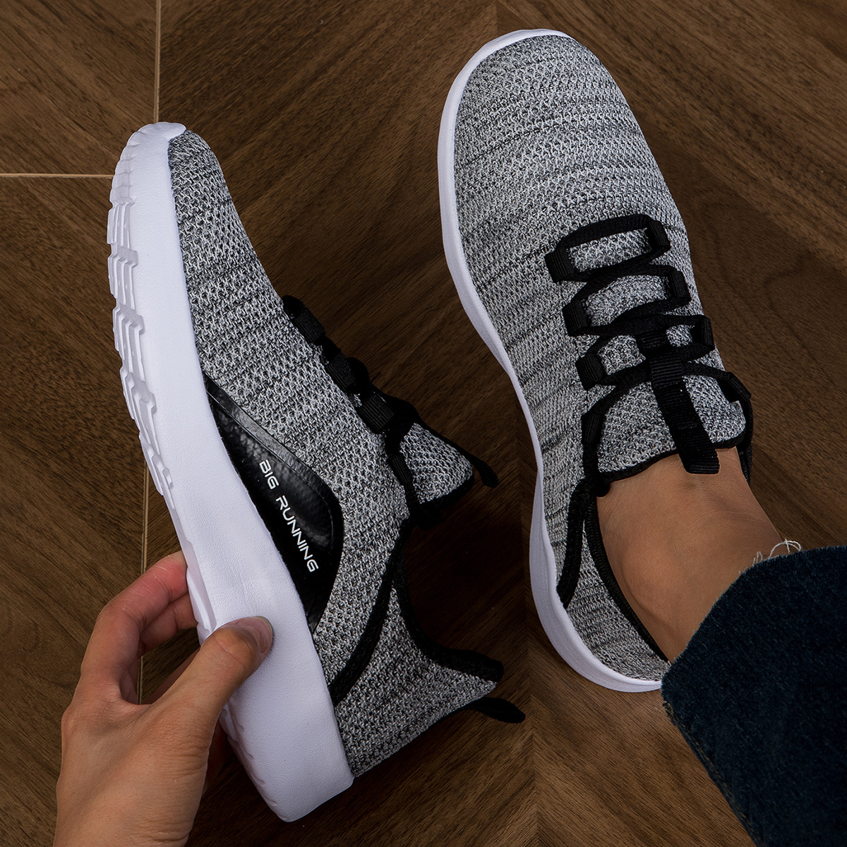 Spring New Women's Flying Woven Breathable Sports Fitness Light Casual Shoes foto 3