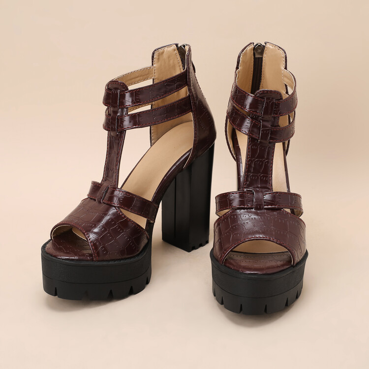 Platform High Heel Daily Fashion Sandals foto 3