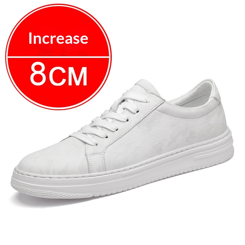 Mens Invisible Height Increasing Thick Soled Elevating Shoes Mens Casual White Trendy Athletic Sneakers foto 5
