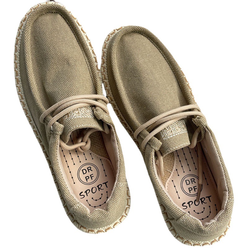 Summer Men's Trendy Flat Low-top Cloth Shoes Linen Fisherman Shoes Fashion foto 2
