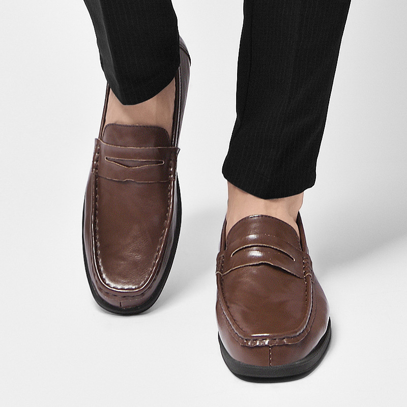 Men's Leather Slip-on Casual Shoes foto 3