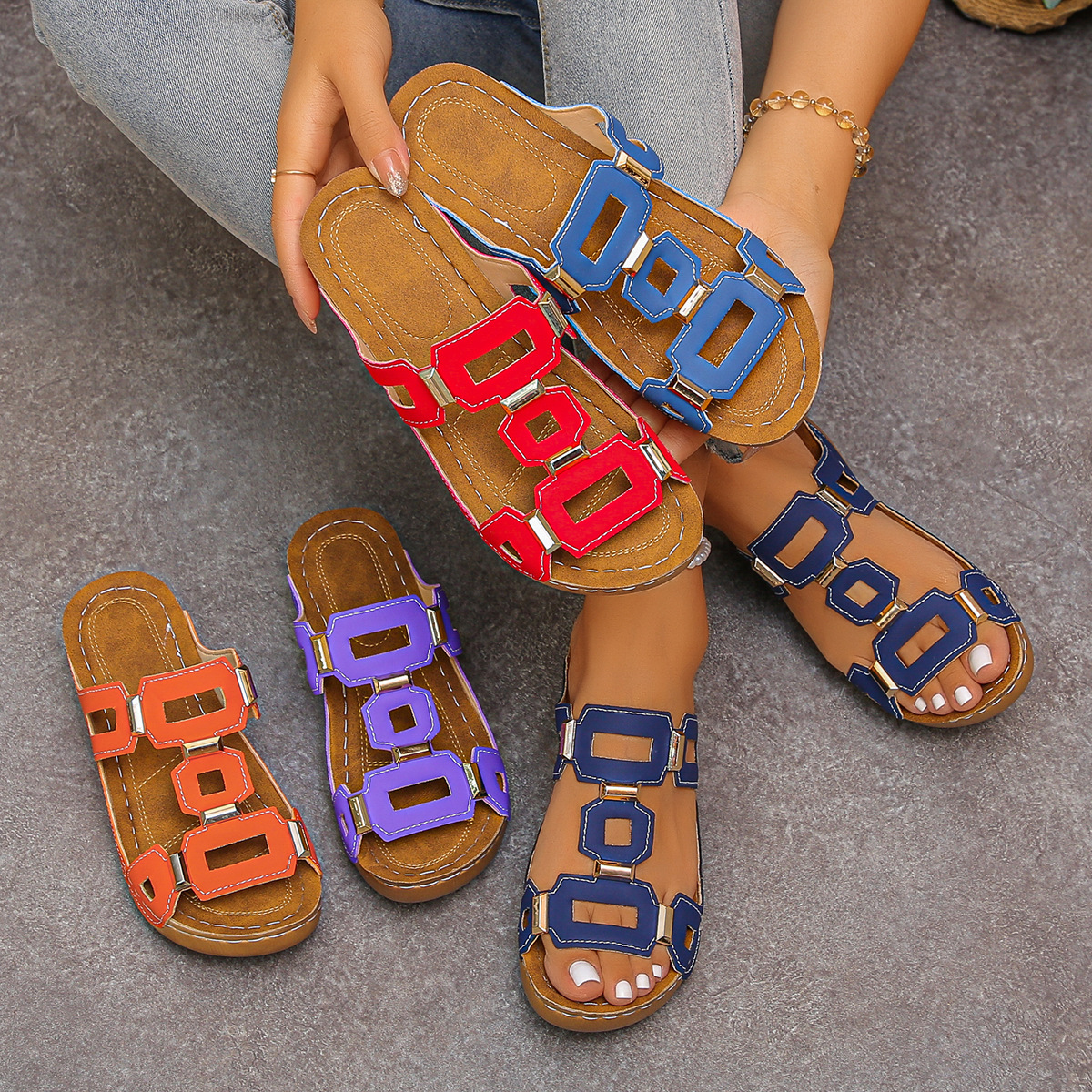 Women's Thick Bottom Fashion European And American Style Solid Color Slippers foto 2