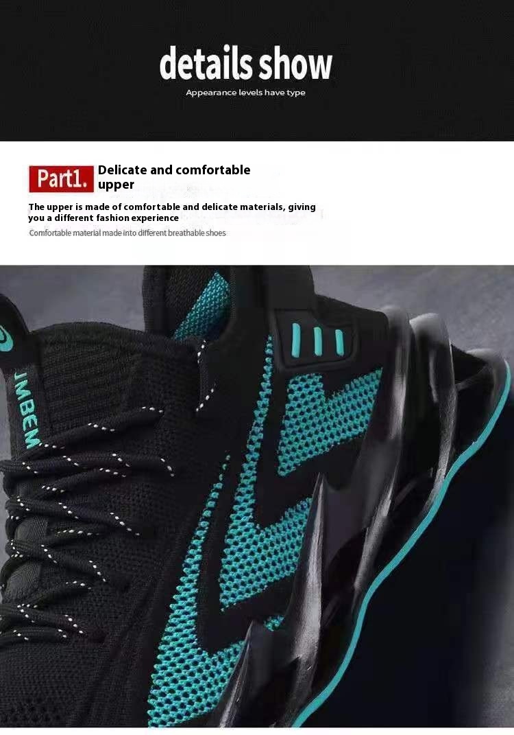 Men's Breathable Mesh Sports Flyknit Casual Shoes foto 2