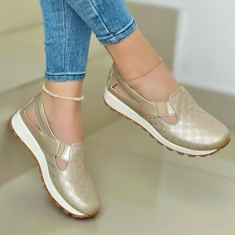 Plus-size Womens Shoes Korean-style Chunky-soled Versatile Slip-on Casual Flats foto 4