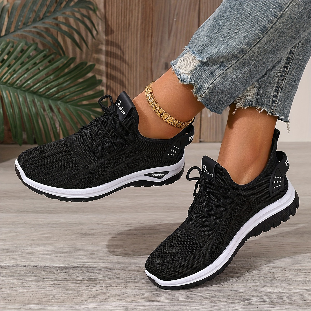 Flying Woven Shoes Women's Fashion Casual Mesh Sneaker foto 3