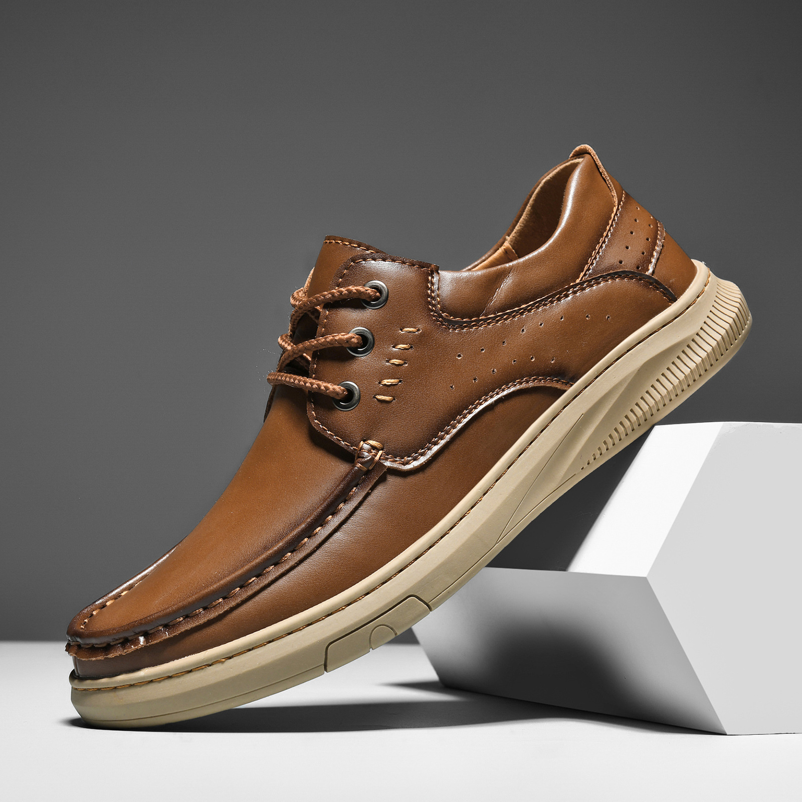 Casual Men's Doudou Comfortable Real Leather Shoes foto 5