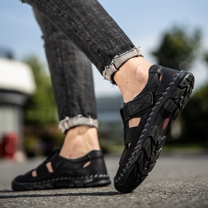 Outdoor Fashion Cattlehide Leather Sandals Men's Plus Size foto 4
