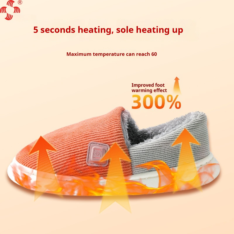Household Charging Heating Can Walk Electrothermal Shoes Winter Cotton Slippers foto 5