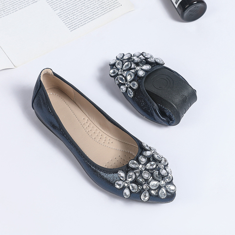 New Bow Pointed Low-cut Rhinestone Pumps foto 3