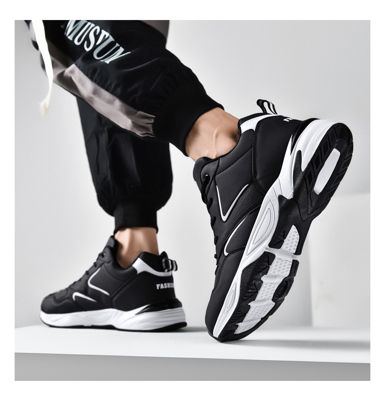 Plus Size Male Leather Waterproof Running Travel Shoes foto 4