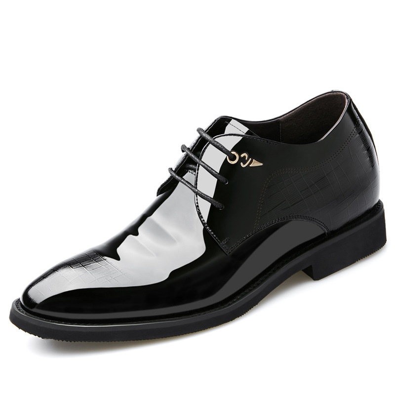 Men's Business Dress Leather Shoes With Hidden Heel