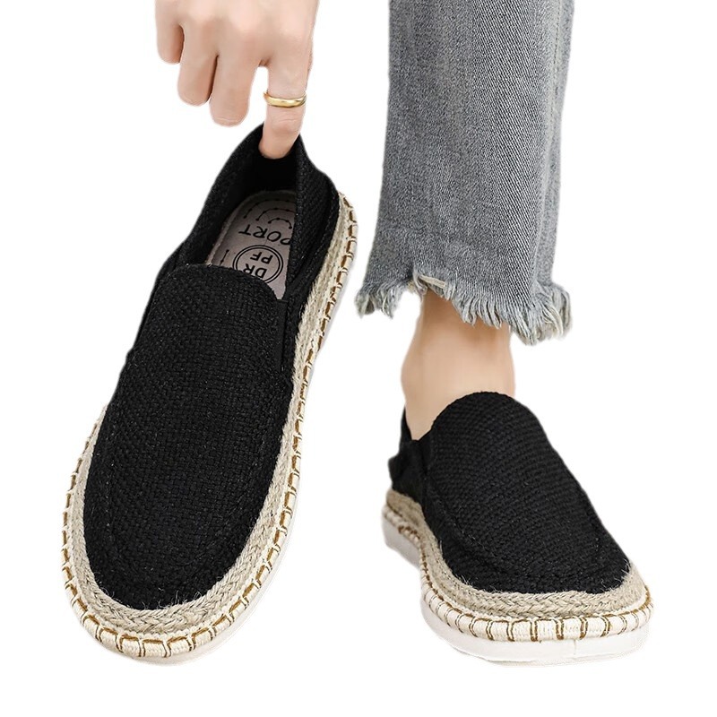 Straw Fisherman Breathable Men's Lazy Trendy Slip-on Casual Shoes foto 4