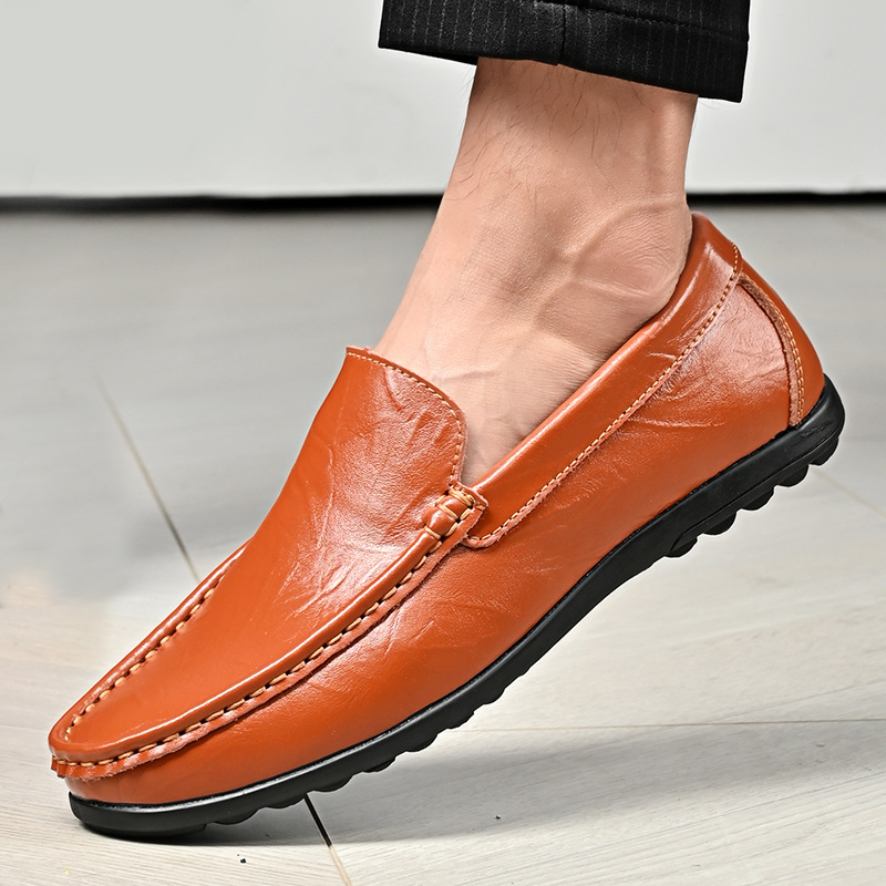 Men's Fashion Casual Slide Leather Shoes foto 3