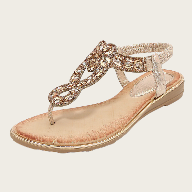 Bohemian Wedge Rhinestone Sandals
