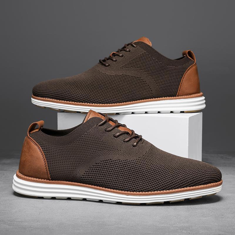Men's Mesh Formal Oxford Shoes Business Casual Walking Shoes