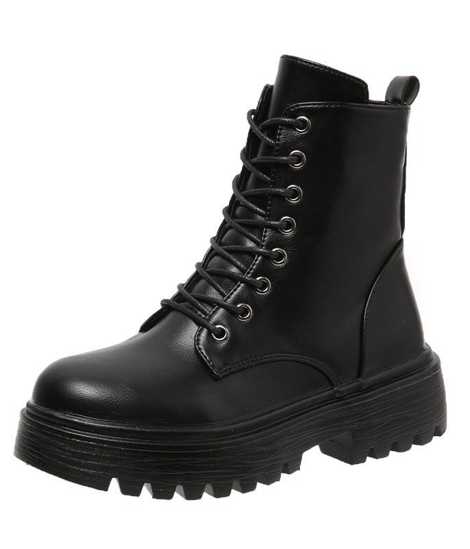 British Style Boots With Chunky Heels Women's Platform Lace-up foto 5