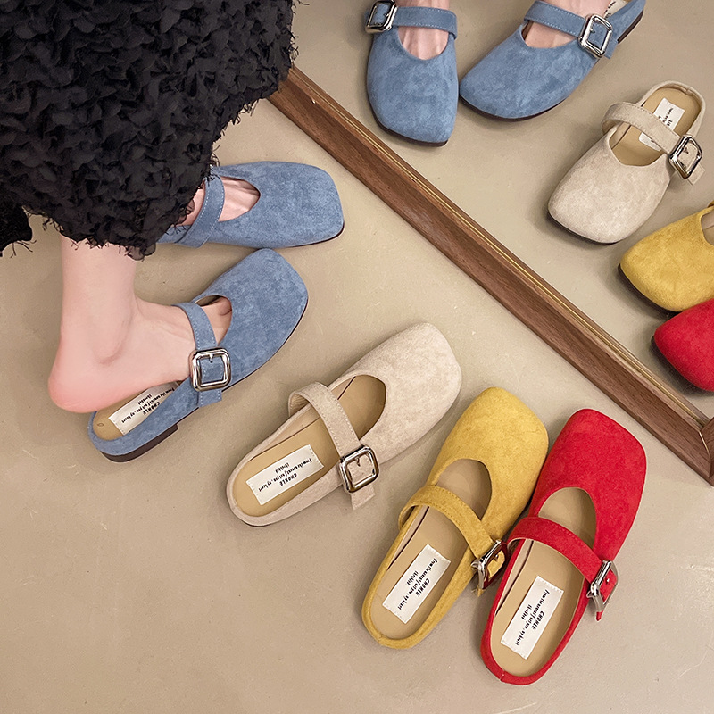 Women's Flat Beautiful Closed Toe Half Slippers foto 2
