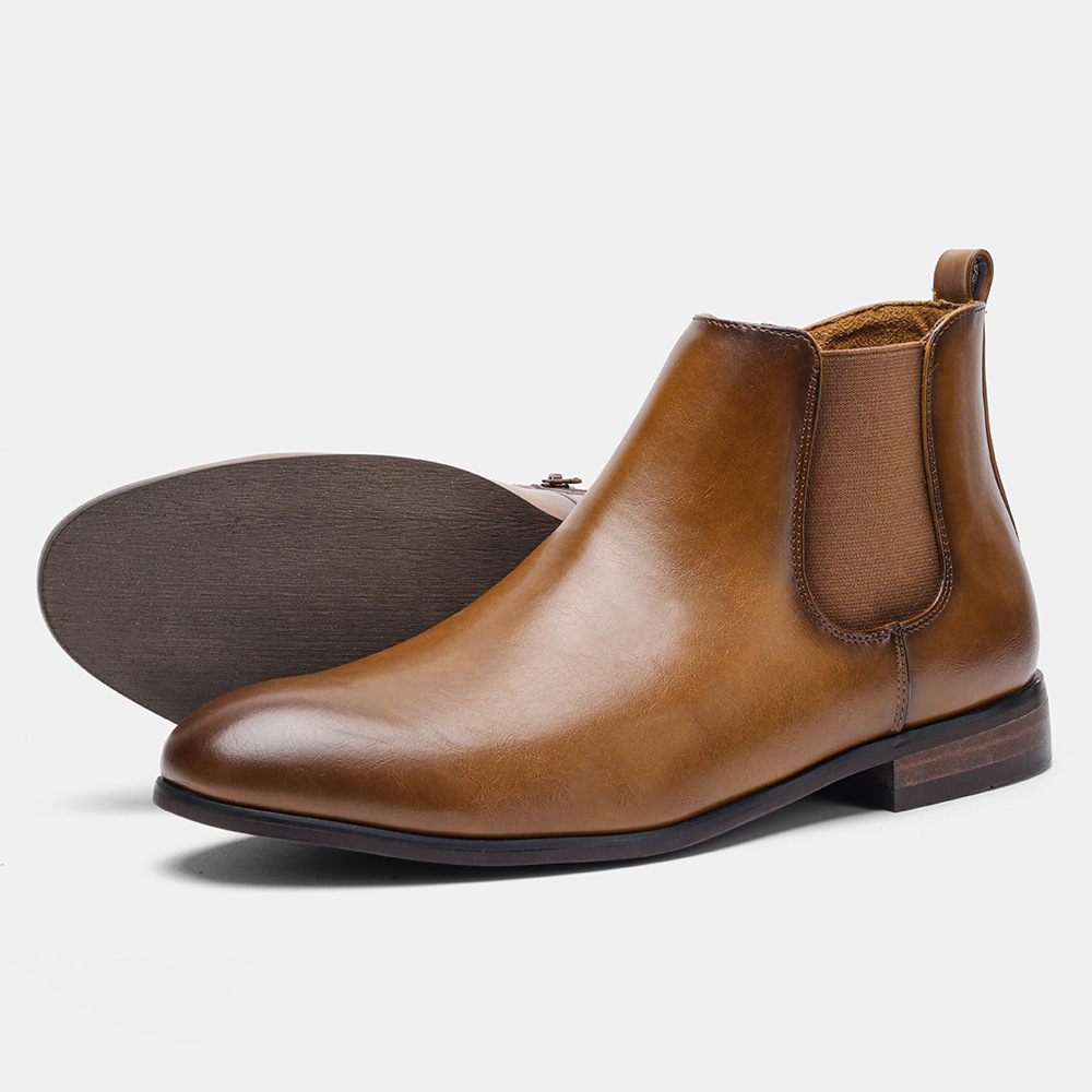 Plus Size Chelsea Boots Men's Classic Wooden Root foto 4